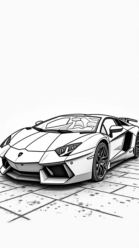 Aventador Realistic Lamborghini Páginas para colorear